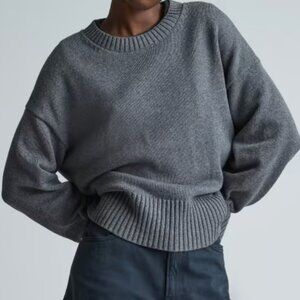 Everlane The Boxy Sweater in Everyday Cotton Gray small NWT